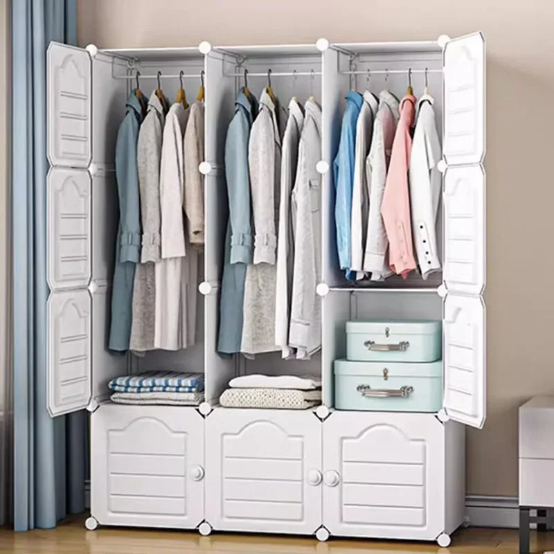 Simple Open Wardrobe Nightstands Cube Display Door Makeup Shelves Kids Mobiles Fabric Closet Jewelry Muebles Salon Furniture