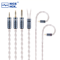 NiceHCK SnowAg Earphone Replace Wire 4N Pure Silver Cable 3.5/2.5/4.4mm MMCX/0.78 2Pin for MK4 Bravery Blessing3 YUME LAN  IEM