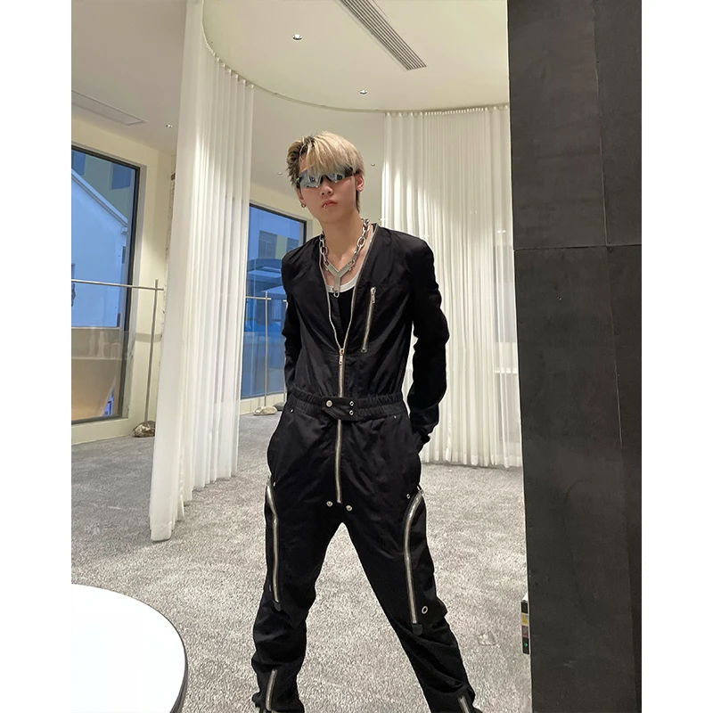 NIGO FHDX Dark Style Black Work Style Jumpsuit Suit Zip Pocket Casual Trousers High Street Hip Hop Men's Clothing #NGTOP11282