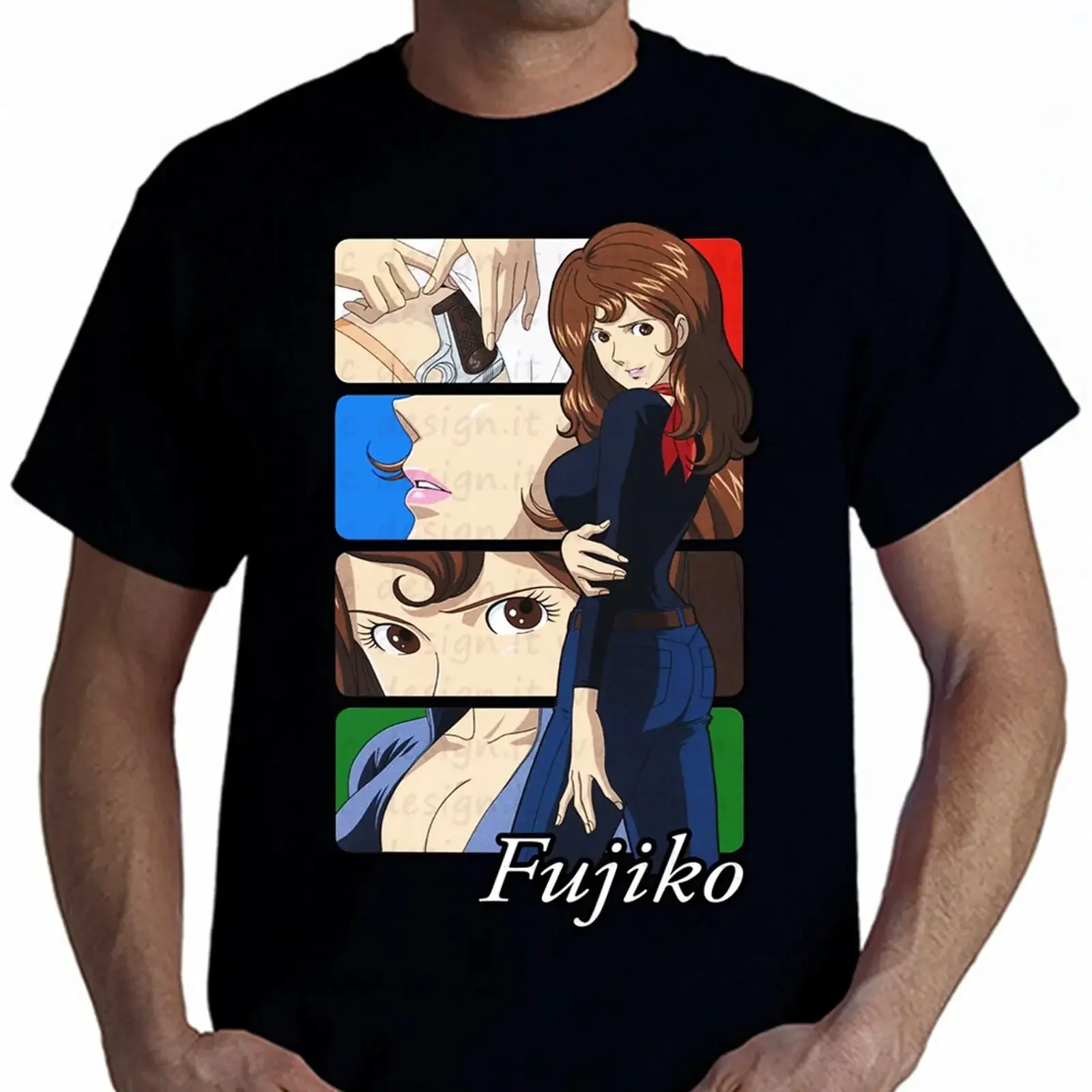 Футболка Fujiko Mine Lupine 3 с изображением персонажей аниме и манги 80-х годов, винтажная, с эффектом потертости, унисекс, стильная, удобная, модная, мягкая.
