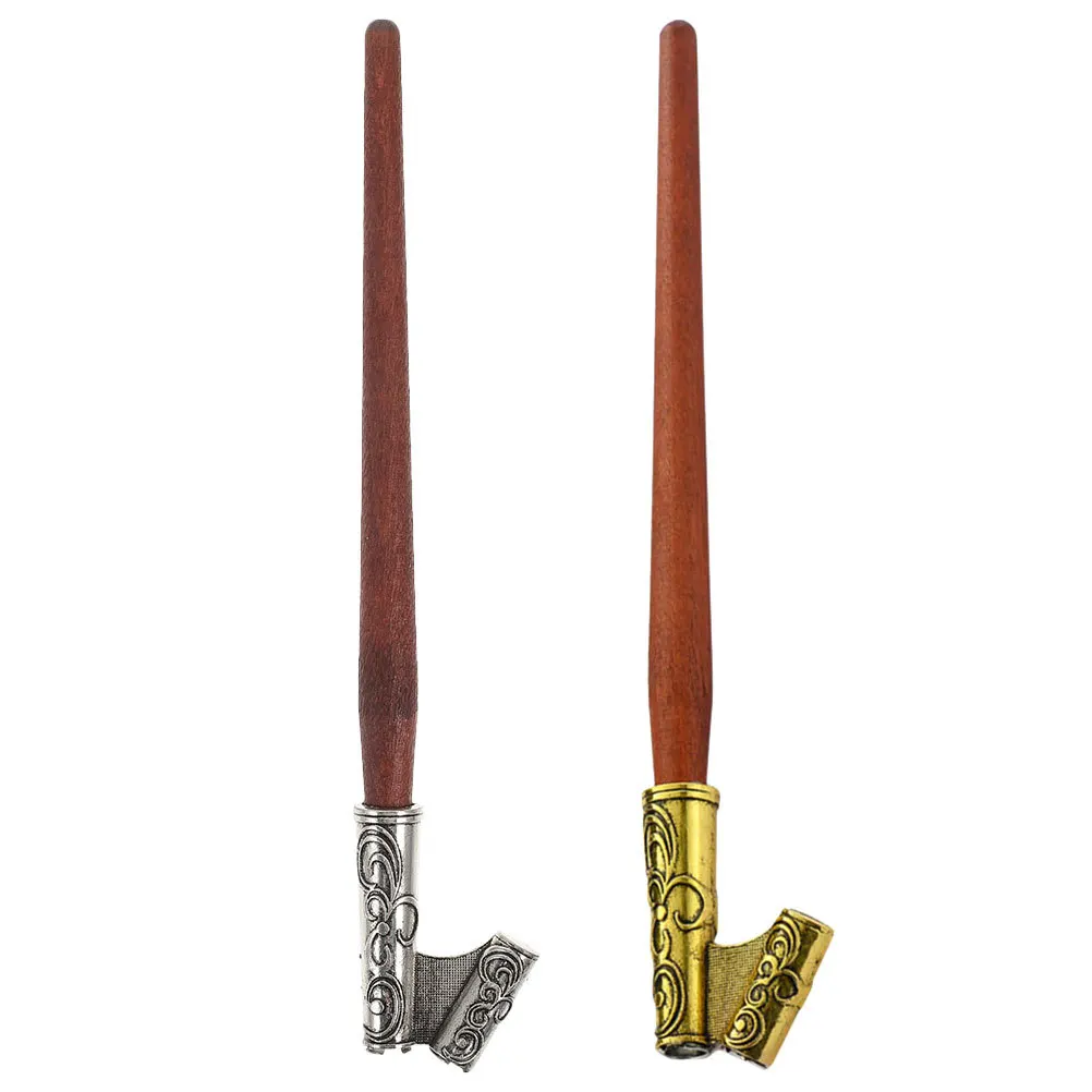 

2Pcs Vintage Dip Pen Handle Dual-Mode Oblique Nib Holder for Calligraphy Writing Elegant Pen Nib Holder for Students and Artists