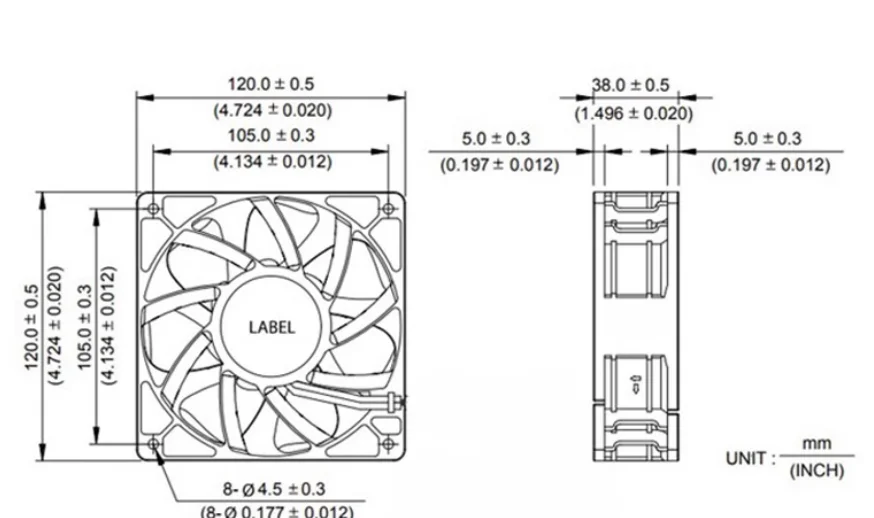 12 فولت كرة مزدوجة 120x120x38 مللي متر 120 مللي متر عنيفة ارتفاع حجم الهواء النمل S7 S9 الجناح بت مروحة التبريد #5