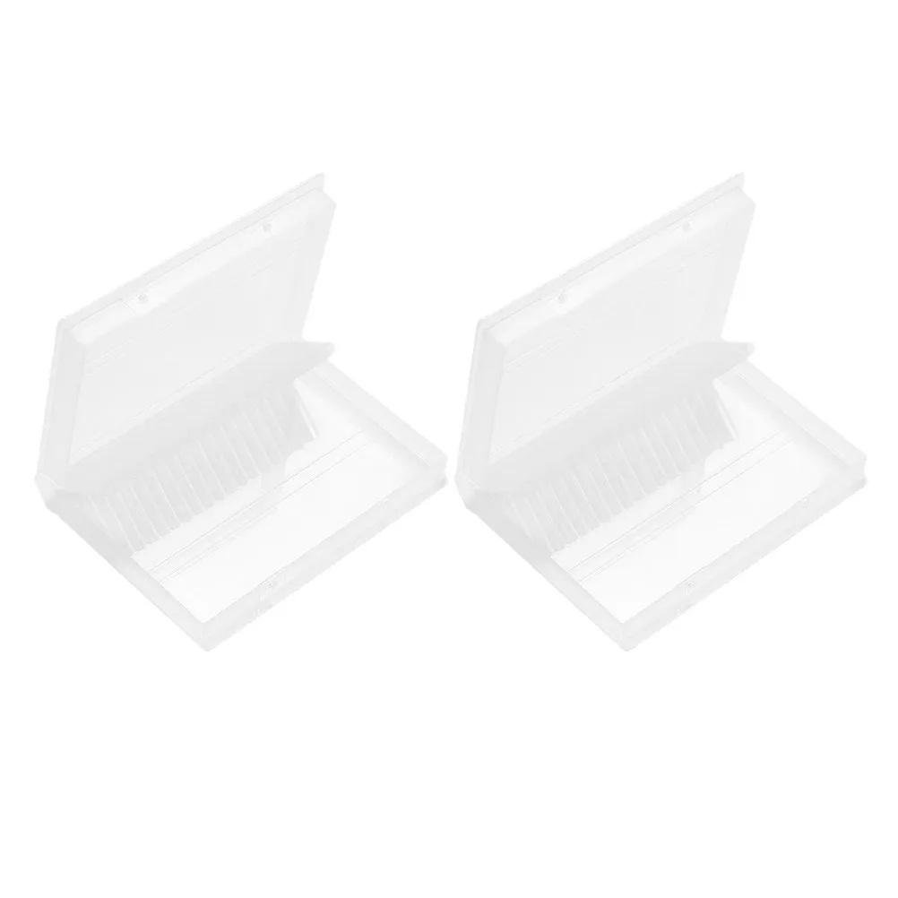 2pcs Manicure Tool Storage Box Portable Nail Drill Bits Holder With Dust Cover Grinding Display Case For Salon Home Use