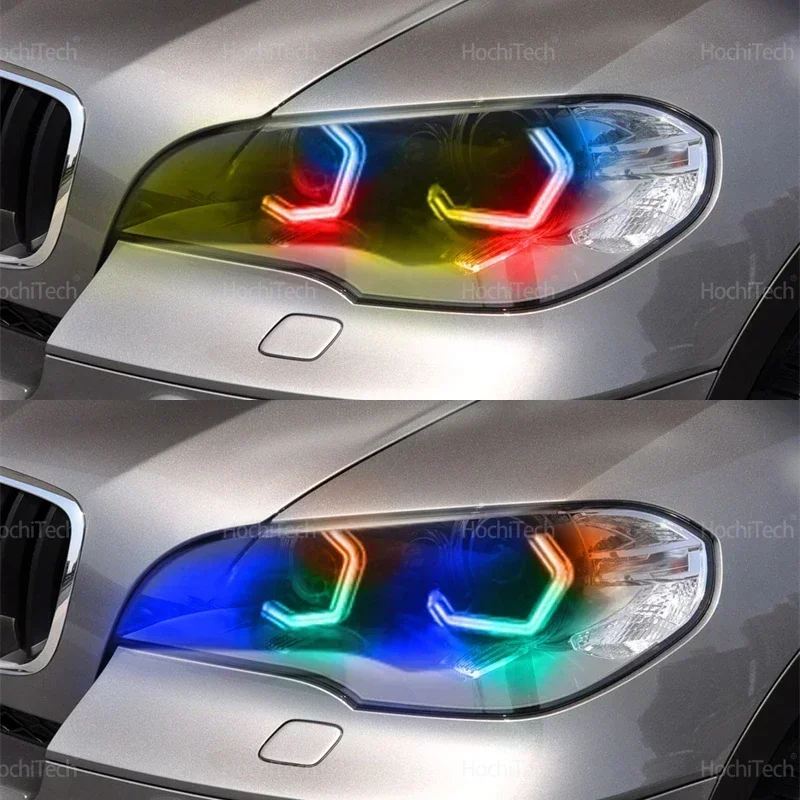 ل BMW X5 X5M E70 2007-2013 XDrive25i 30i XDrive18d XDrive20d 30d 35d RGB الملونة ديناميكية ضوء عيون الملاك خواتم Led M4 نمط #5