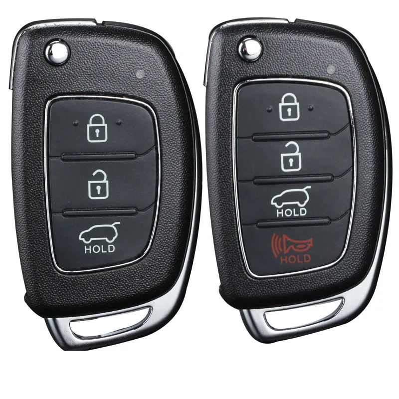 

Flip Folding Key Shell For Hyundai 3/4 Buttons Solaris IX35 IX45 Elantra Santa Fe HB20 Verna Uncut Blade Remote Key Accessories