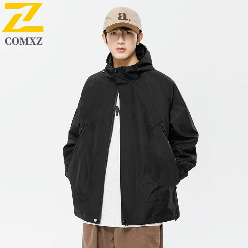 

2025 уличная ветрозащитная водонепроницаемая куртка, мужская осенняя повседневная легкая дышащая куртка для кемпинга, треккинговая ветровка с капюшоном