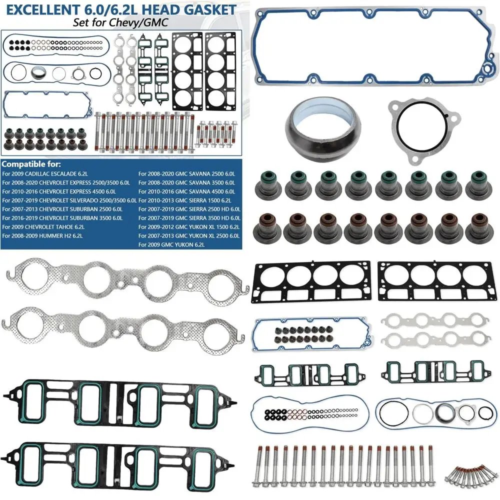 

6.2 Cylinder Head Gasket Kit Fits for Chevrolet Express Silverado Suburban Tahoe, for GMC Savana Sierra Yukon XL, for Cadillac E