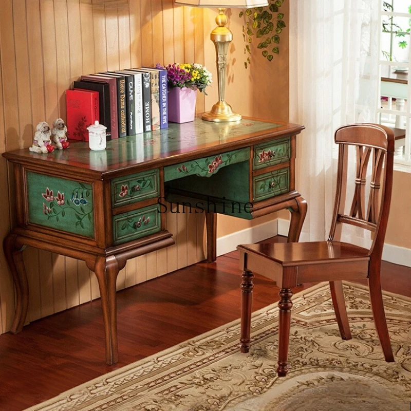 

Wizard of Oz living room desk solid wood desk chair combination retro