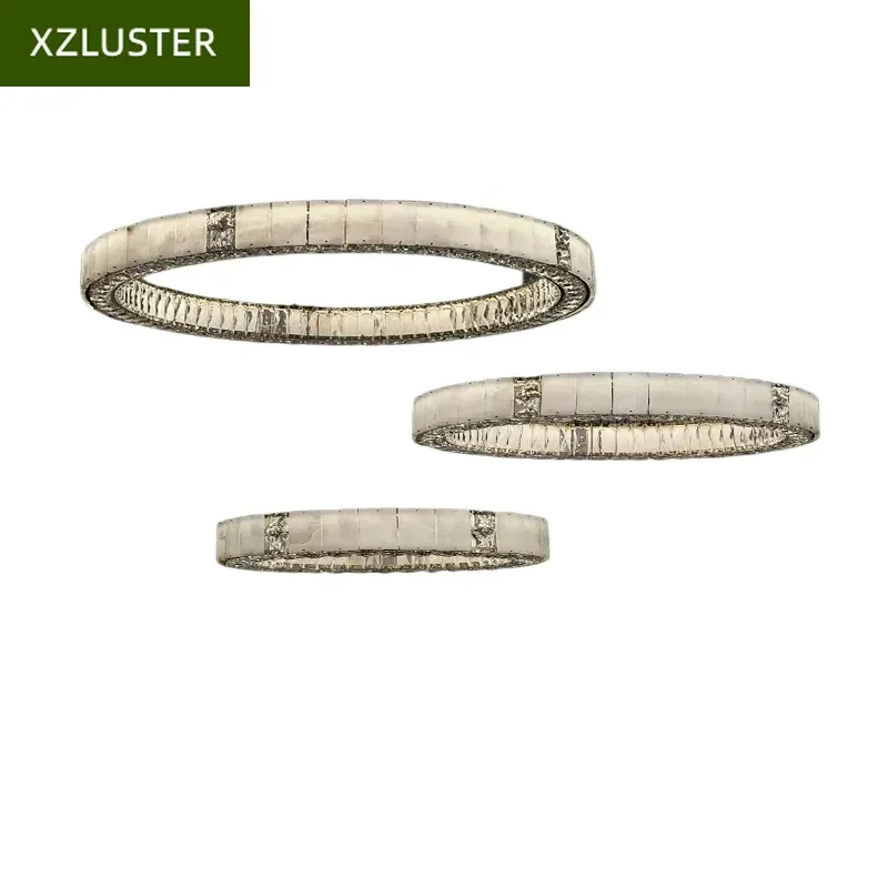 

For Modern Luxury Marble Crystal Round Chandelier For Villa Living Dining Room Grand Hall Ceiling Lighting Fixture Led
