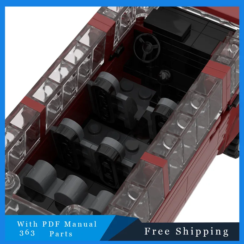 363 pçs cidade viagem vermelho famoso modelo de carro moc blocos de construção diy montar tijolos educativos criativos brinquedos de natal coleção presente