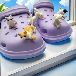 New Cute 3D Cats Shoe Charms Designer DIY Stereo Shoe Decoration Clogs Hello Kids Women Girls Gifts Charm for Hot sales