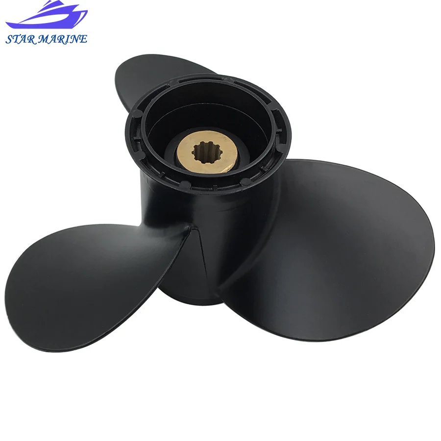 9 1/4 x 8 Propeller For Suzuki Outboard Engine 8-20HP 58100-91D00-019 Marine Propeller Aluminum Alloy 10 Spline Tooth 3 Blades