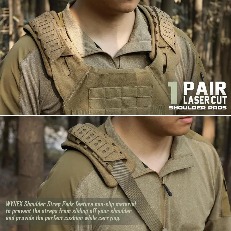 Mesh Shoulder Cushion Pad Protect Pads For Hunting Vest Backpack Comfort Lasers Cutting Tactic Vest Shoulder Strap Pads Durable