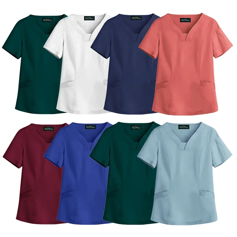 Elastic Quick-drying Medical Overalls Oral Dentist Operating Room Isolation Clothes Summer Thin Top Hand Washing Clothes