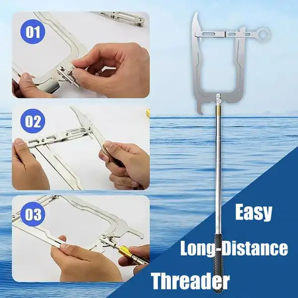 Dock Hook Multi-Purpose Telescoping Boat Hook Long Distance Threader Mooring Rope Cable Wire Guider Fishing Rod Pole Reel Tool