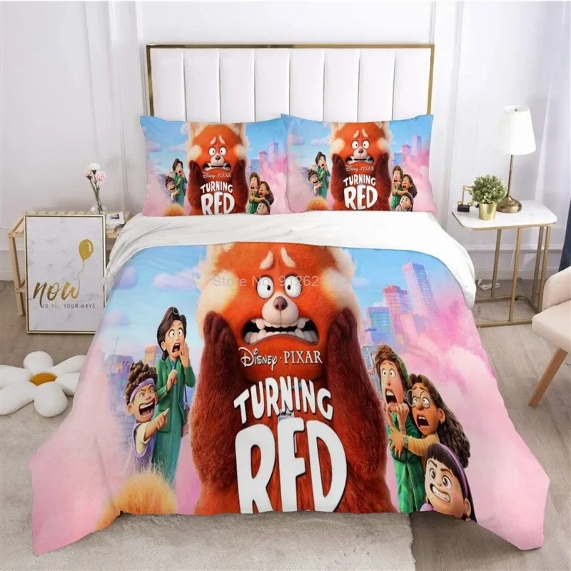 disney-ensemble-de-literie-pixar-turning-red-krasnobear-meilin-ensemble-de-housse-de-dessin-anime-3d-literie-king-size-pour-enfants-taie-d'oreiller-simple