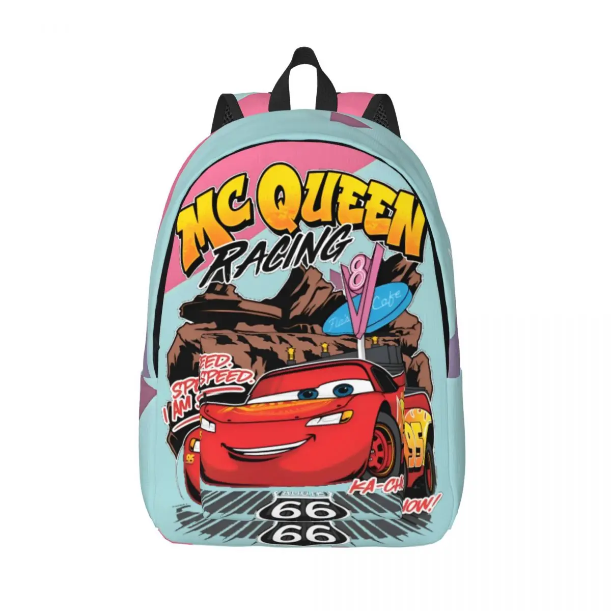 Lightning Mcqueen Sticker Schoolbag lightning mcqueen Preschool Light Camping Birthday Retro Washable Kindergarten Bag