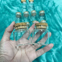 12PCS Glass Jars 33*47*50mm 50ml Glass Bottle Cork Test Tube Stopper Spice Bottles Container Simple Vials DIY Practical Craft