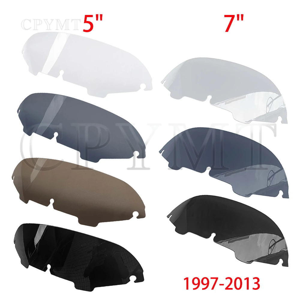 Owiewka motocyklowa szyba przednia szyba przednia 5 ''7'' pasuje do 1996-2013 Harley Electra przemieszczanie się po ulicy rower turystyczny
