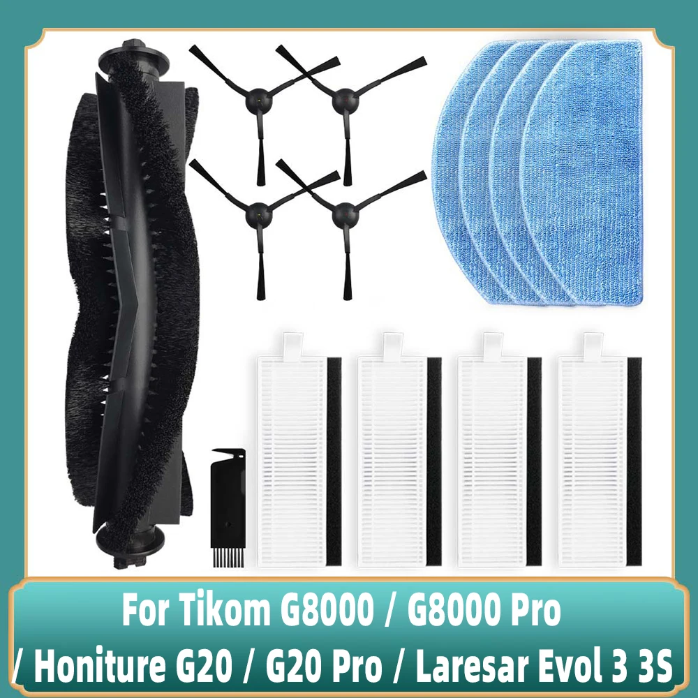 For Tikom G8000 / G8000 Pro / Honiture G20 / G20 Pro / Laresar Evol 3 3S Main Side Brush Filter Mop Parts