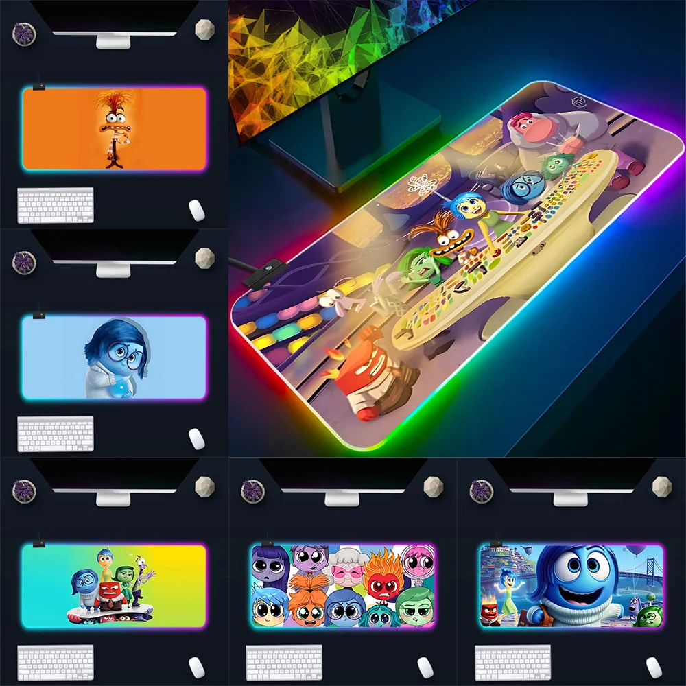 

Cartoon Movie Inside Out RGB Pc Gamer Keyboard Mouse Pad Mousepad LED Glowing Mouse Mats Rubber Gaming Computer Mausepad