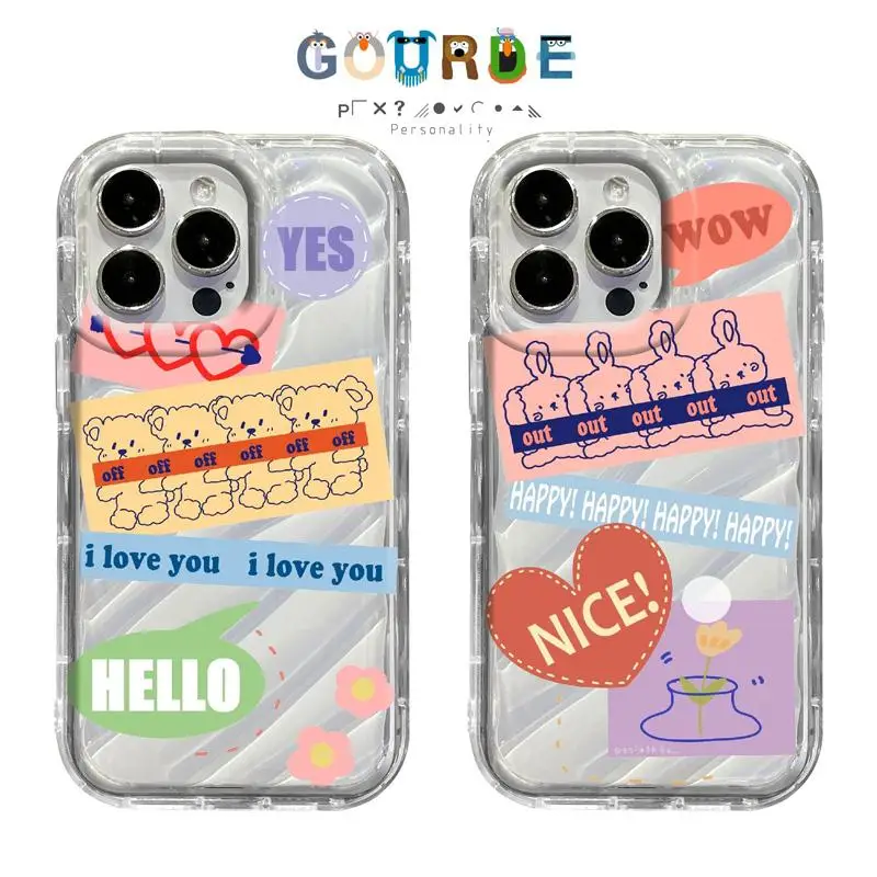

Gourde Cute Bear Cartoon patterns Phone Case for Iphone 16 15 14 12 13 11 Pro Max IP 7 8 Plus Iphon X XS XR Xs Max