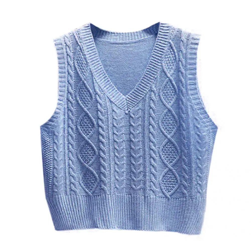 Stylish Sweater Vest Clear Pattern Warm Sweater Vest Top Leisure Outwear  Breathable Women Vest for School