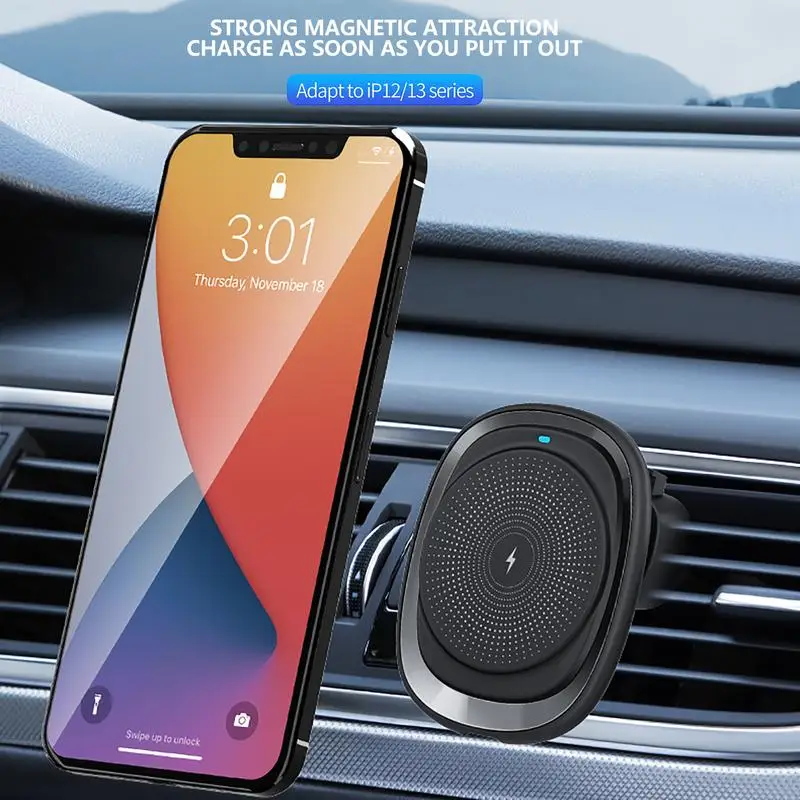 Wireless Car Charger Auto-Clamping Holder Wireless Car Mount Holder Type-C Fast Charging Auto Clamping Automobile Charger Phone