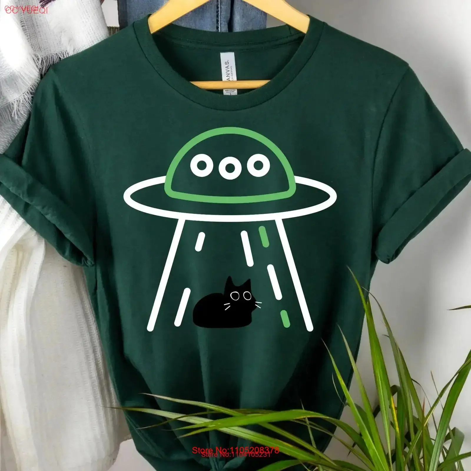Funny Cat Knife Alien T Shirt Dad For Her Mom UFO Lover Outer Space flying Saucer vintage Washed Stylish Soft streetwear