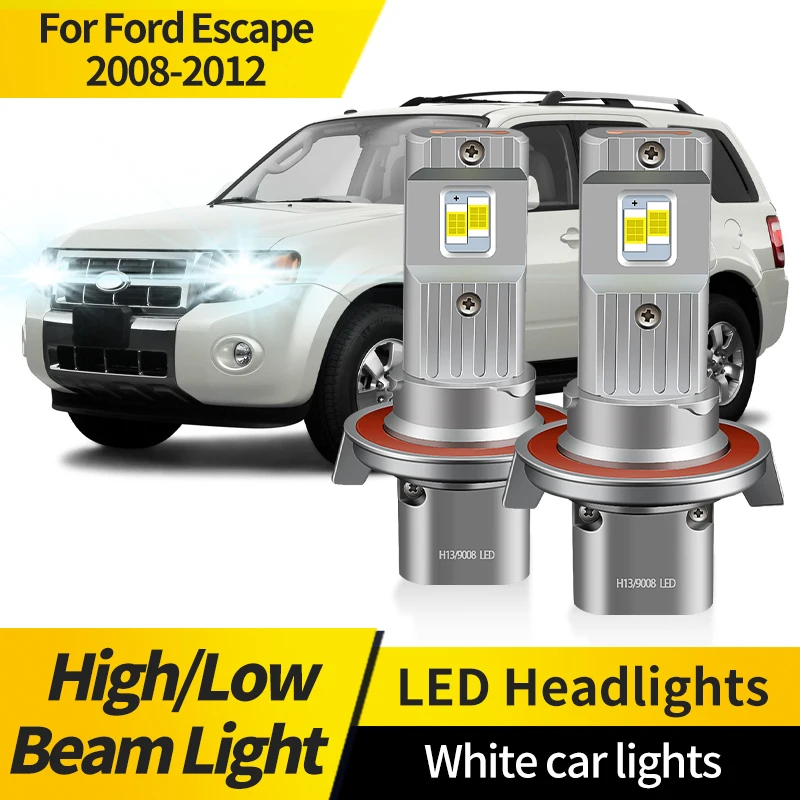 

2PCS For Ford Escape 2008-2012 9008 LED Car Headlight H13 Lamp for Auto 6000K 30000LM Super Bright Bulbs Automobile Accessories