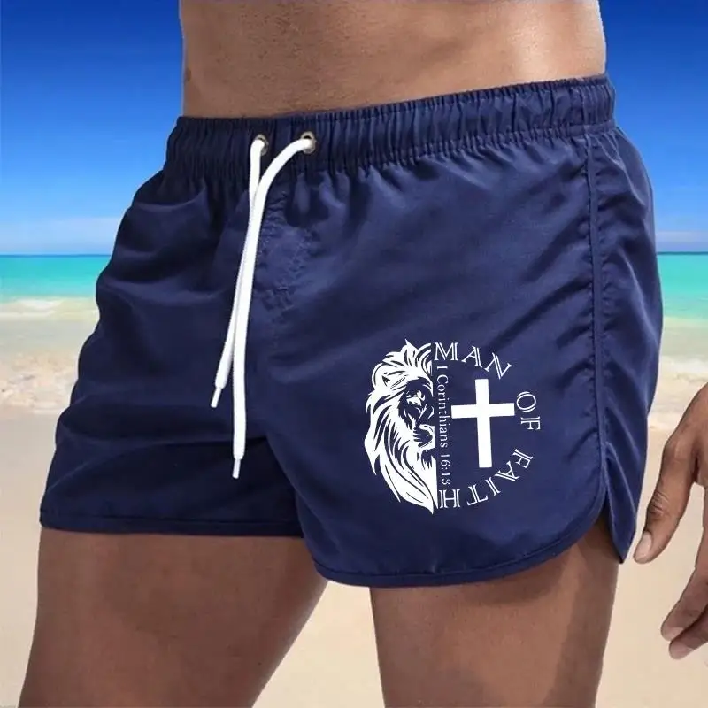 2026 Mens Beach Shorts Printing Casual Quick Drying Surf Swimwear Outdoor Jogging Sweatpants Summer Thin Swimming Sports
