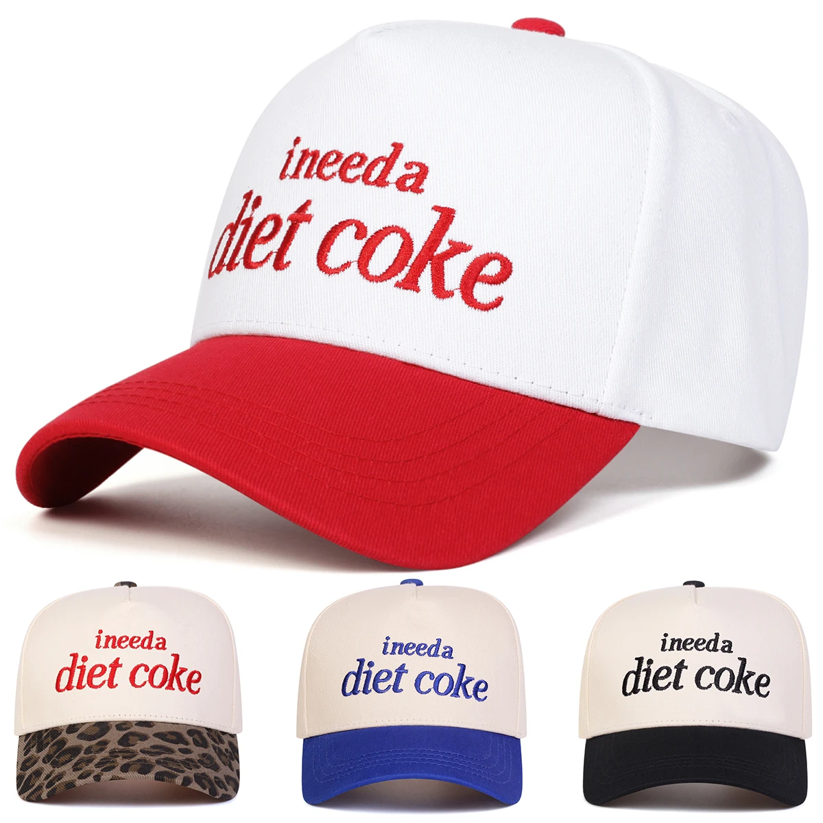 Gorras de béisbol unisex con letras bordadas INEED A DIET COKE, gorras informales ajustables para primavera y otoño, gorra deportiva con protección solar