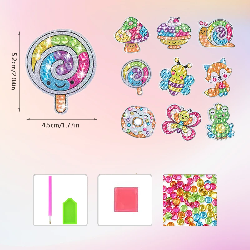 DIY12 Diamond Sticker Cartoon Cute And Easy To Stick Creative Puzzle Parent Child Interactive Toy Birthday Gift For Kids