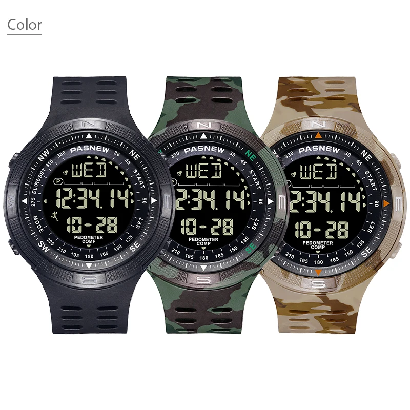 Compass watch multifunctional men military watch multifunctional digital sports wristwatch fixed point return pedometer calories