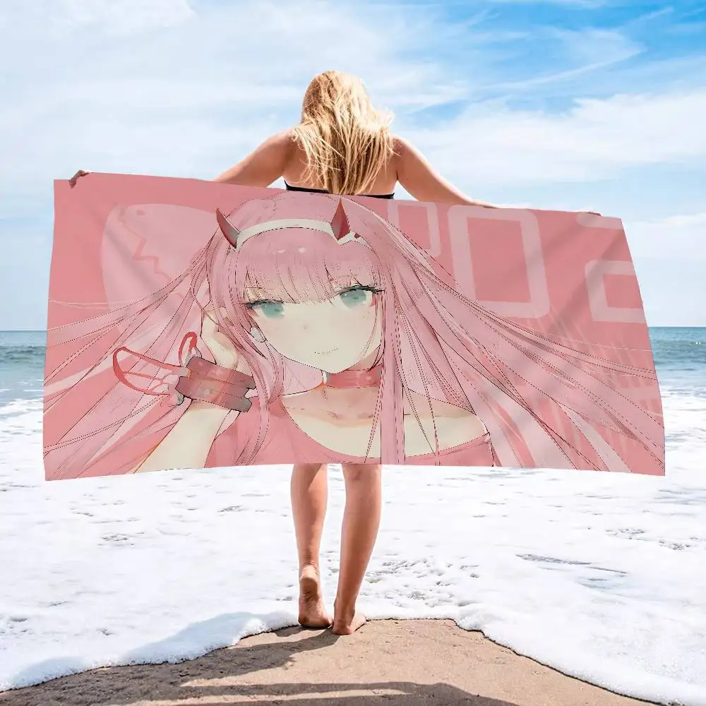 Z-Zero T-Two Darling In T-The F-FranxxS Microfiber Beach Towel Absorbent Quick dry Soft Yoga Resort Mountain Climbing Towel