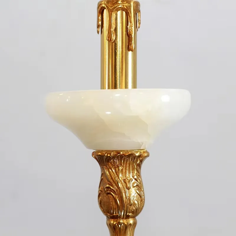 Classic style design ceramic brass lamp restaurant pendant long teahouse hotel bedside gold modern LED chandelier light