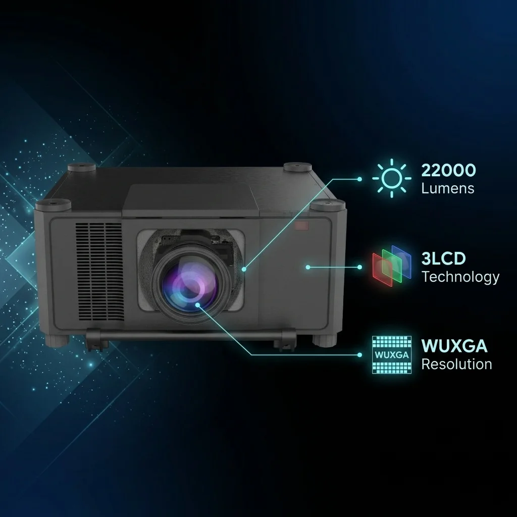 22000 Lumens 3LCD Laser Projector with 4K Support and Short Throw for Large Venue & Projection Mapping