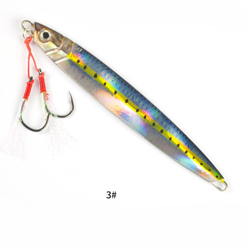 3D Metall Jig 60g 80g 100g 120g 150g 200g Meer biomimetische Fisch Eisen Platte Köder Wobbler Angeln Locken Künstliche Ozean Boot Angeln