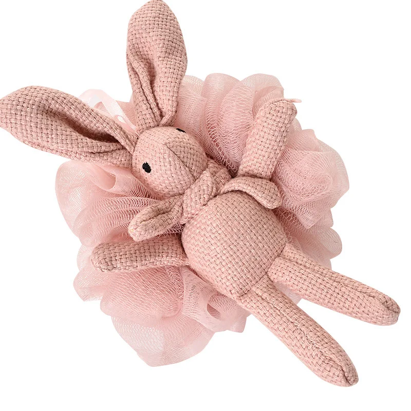 Cute Baby Care Bathing Wishing Rabbit Bath Ball Flower Baby Bath Sponge Body Massager Cleaning Shower Brush Children Adult Skin