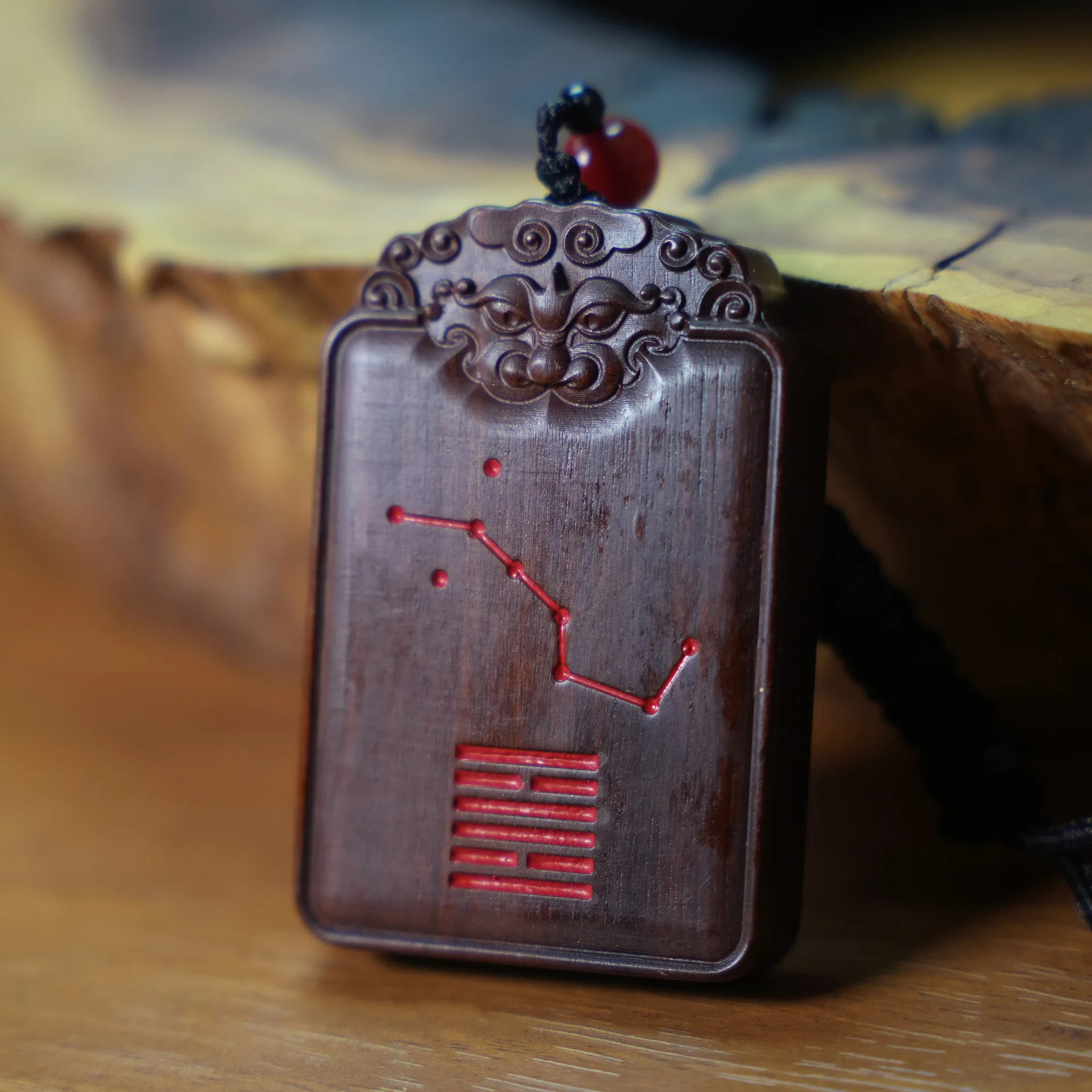 2026 New Thunderstruck Jujube Wood Ziwei Pendant Portable Wooden Plaque Car Hanging Ornament Handheld Piece Pure Handmade Integr