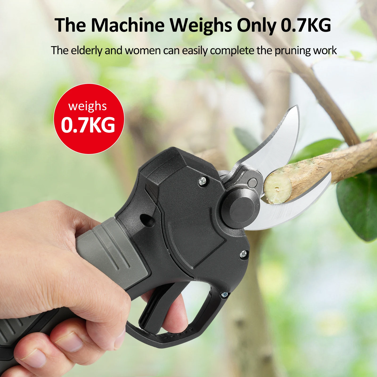 21V Cordless Electric Pruning Shears Tree Branch Pruner Garden Clippers 30mm Rechargeable Lithium Battery & Charger Powered