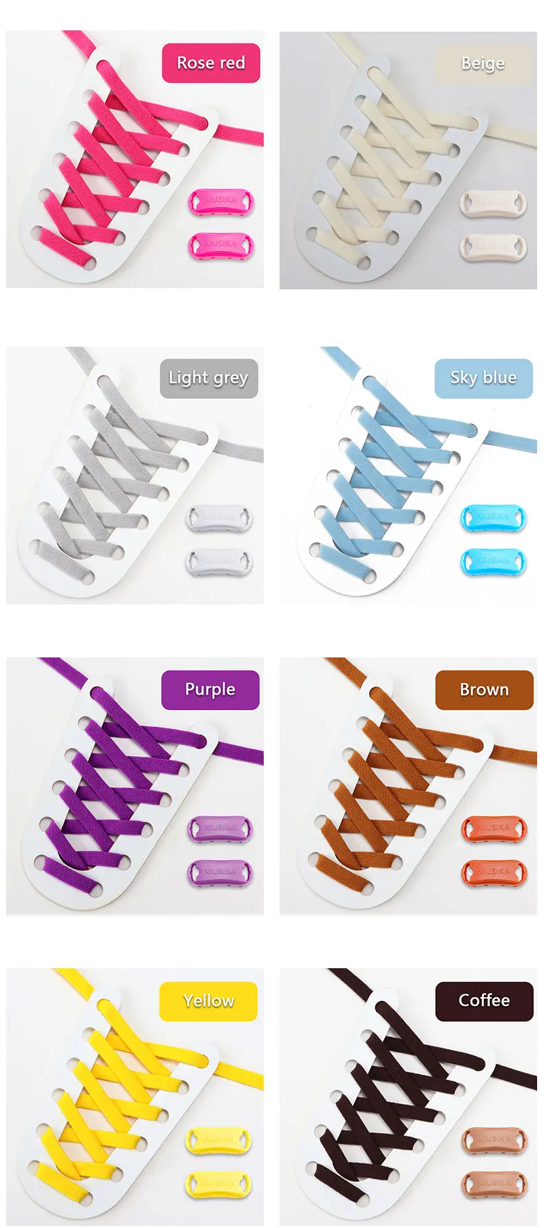 Elastische flache Schnürsenkel ohne Krawatte für Kinder und Erwachsene, verstellbare, gebundenlose Schnürsenkel ohne Krawatten, Schnürsenkel für Sneakers, Stretch-Schnürsenkel – Detail 10
