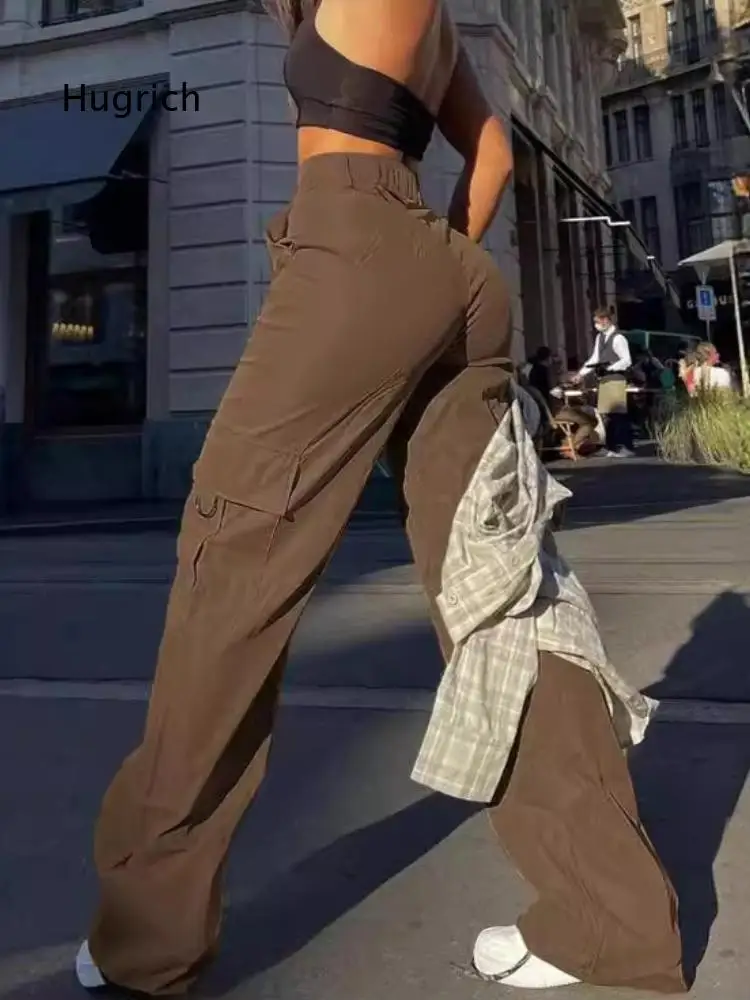 Women's High Waist Wide Leg Cargo Pants Multi Pocket Loose Fit Straight Leg Trousers Casual Street Daily Outdoor