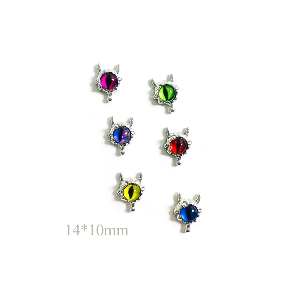 1-Eye Imp Devil Alloy Tough Girl Cyclopia Monster Charms Cool Snake Eye Insider Metal Jewelry Dark Evil GEL Tip Trinkets 404Nail