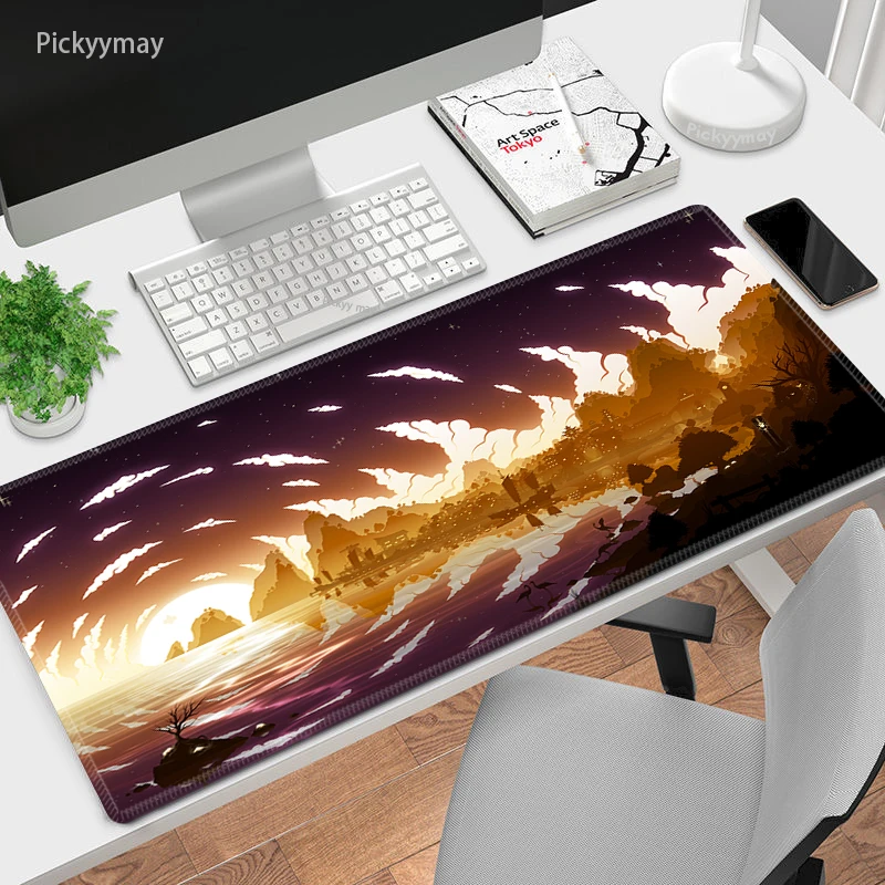 900x400 Mouse Pad Keyboard Deskpad Gamer Rug Office Fantasy Night Gaming Mousepad XXL Computer Table mats Carpet Art Desk Mat