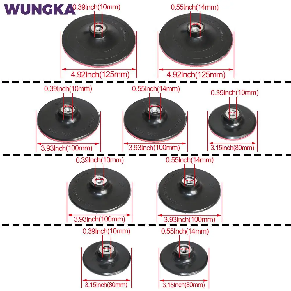 1 Buah Bantalan Dukungan Cakram Pengamplasan 3/4/5 "100/125Mm Amplas Pelat Kasar Penyangga Hook-Loop Perekat untuk Sanders