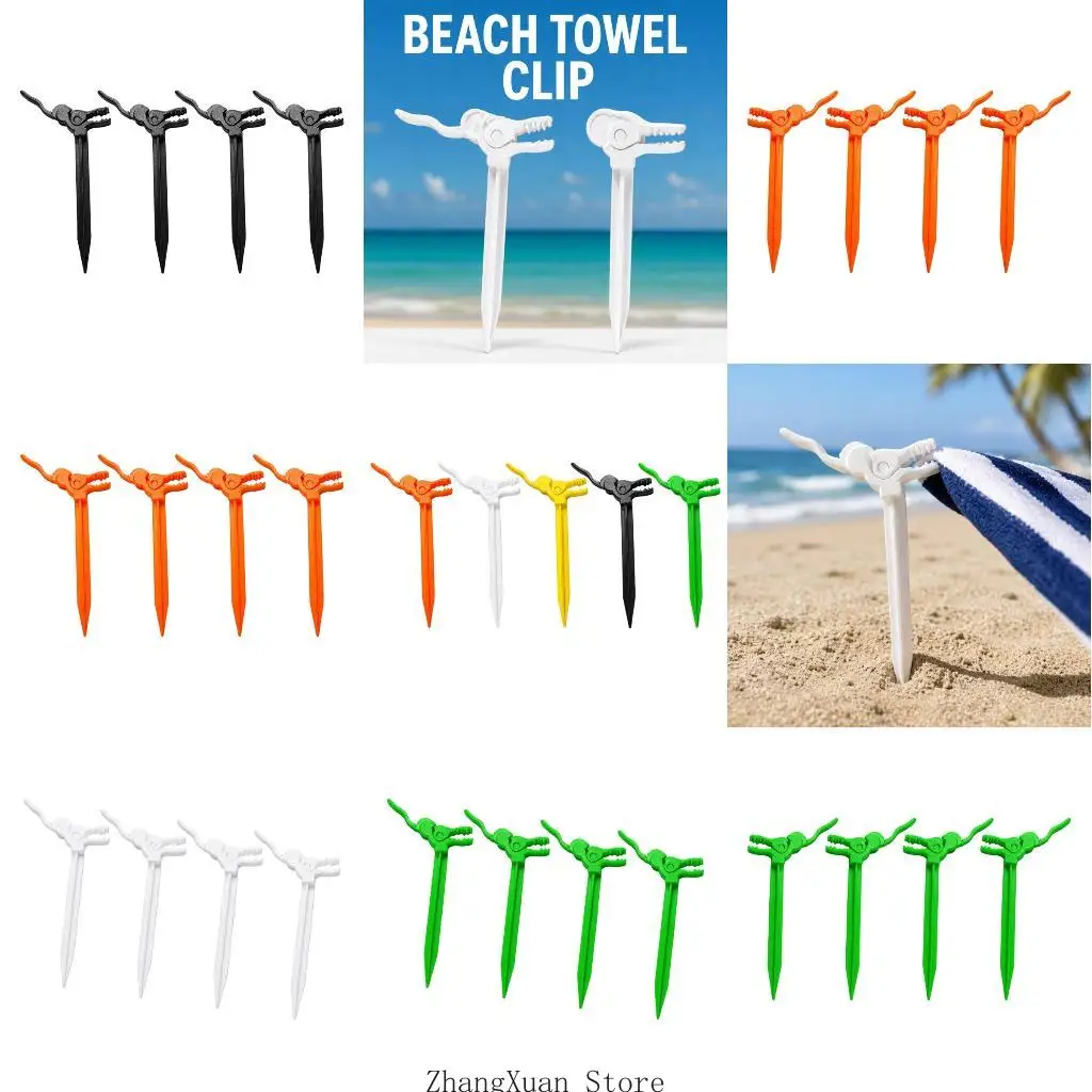 Beach Towel Holders for Beach Days and Poolside Rest, Pack of 4 3XUF