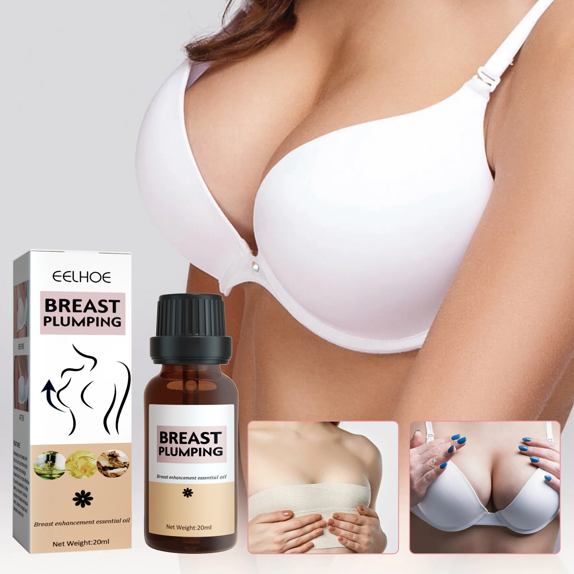 

Breast Massage Essential Oil, Gentle and Moisturizing Care for the Breasts, Full and Firm Breast Plumpness Massage Care