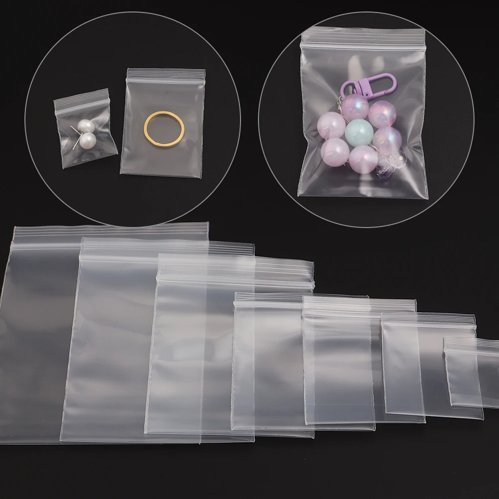 30-100 Stück Mini-Zip-Lock-Beutel Kunststoff-Verpackungsbeutel Kleine Plastik-Reißverschlussbeutel Transparente Zip-Lock-Pillenverpackungsbeutel Großhandel – Detail 3