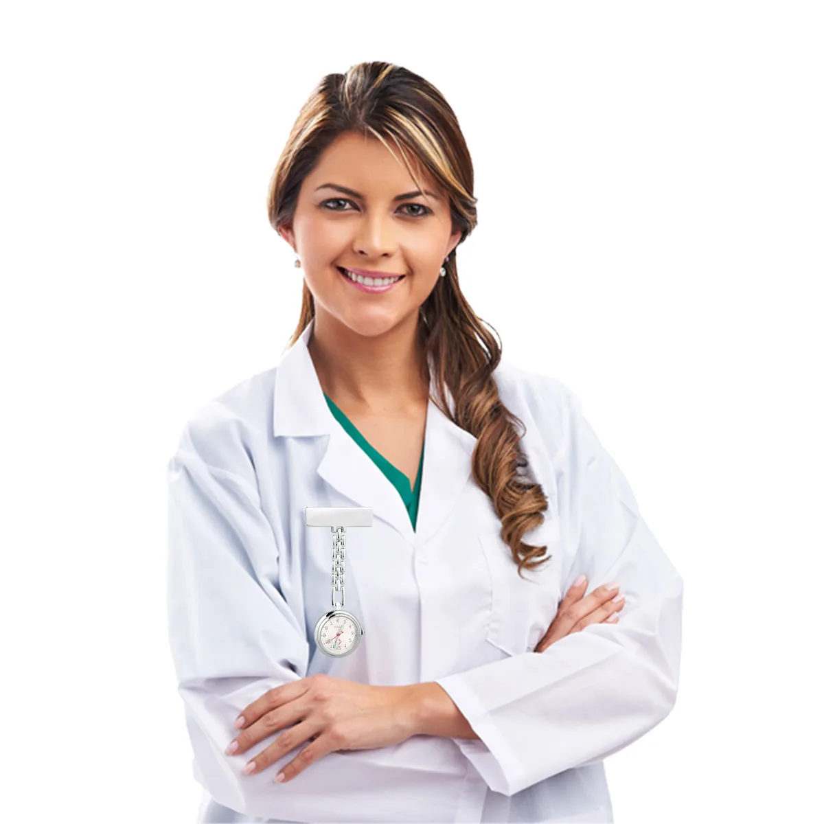 ساعة جيب خفيفة الوزن للممرضات معلقة من سبائك الزنك وإكسسوارات الطبيب الليلية المضيئة دبوس أمان مزخرف